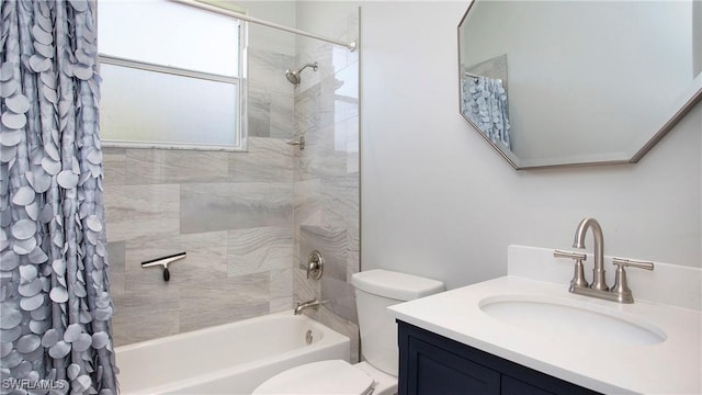 761 Grand Rapids Blvd, Naples, FL 34120 - bathroom featuring shower / bath combo, toilet, and vanity