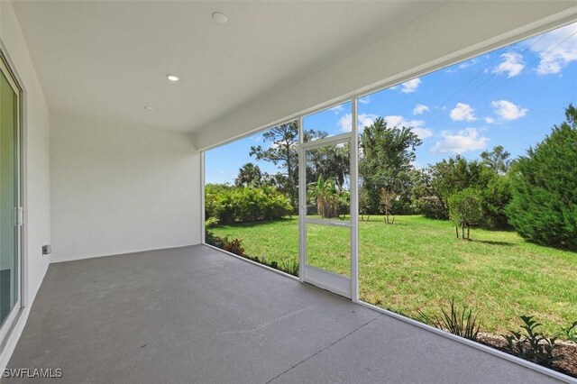 view of unfurnished sunroom