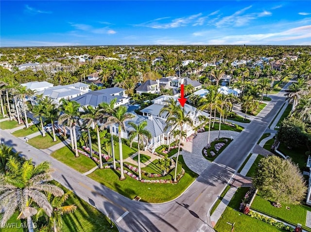 bird's eye view featuring a residential view