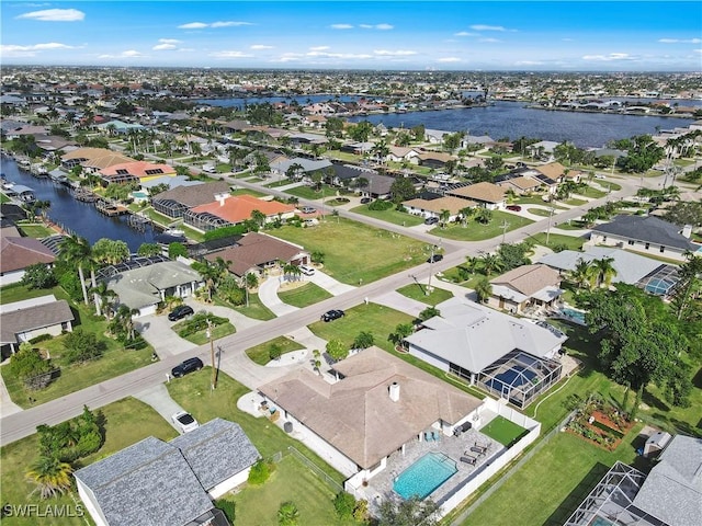 828 SW 51st Ter, Cape Coral, FL 33914 - drone / aerial view featuring a water view and a residential view
