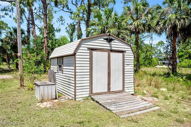 view of shed