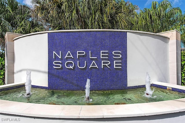 view of community sign