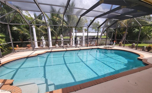 pool featuring a patio and a lanai