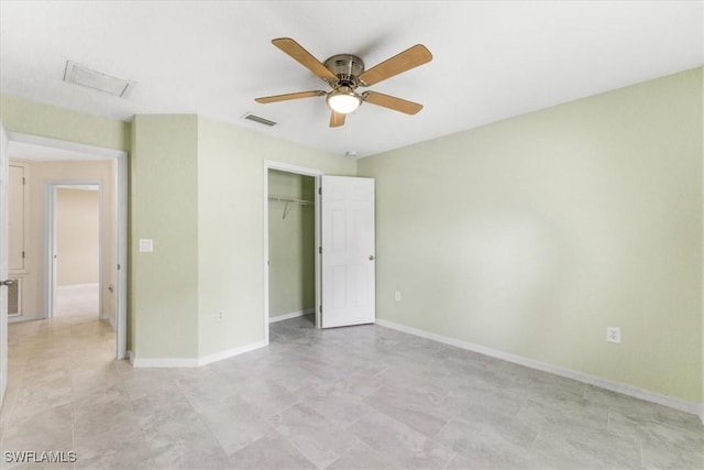 3210 31st St W, Lehigh Acres, FL 33971 - unfurnished bedroom featuring baseboards, a closet, and visible vents