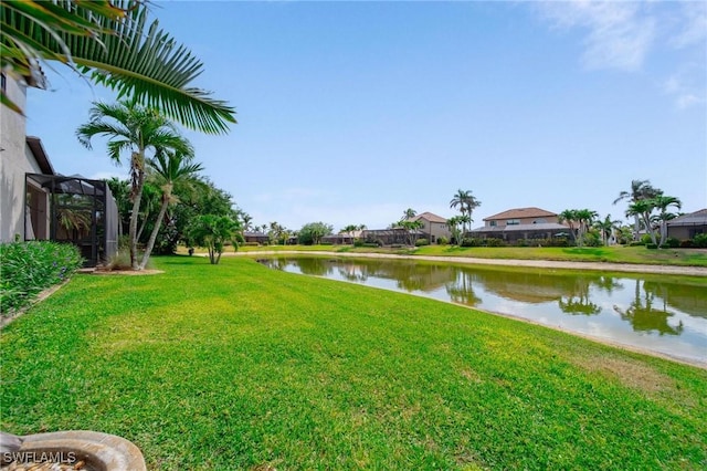 view of water feature with a residential view