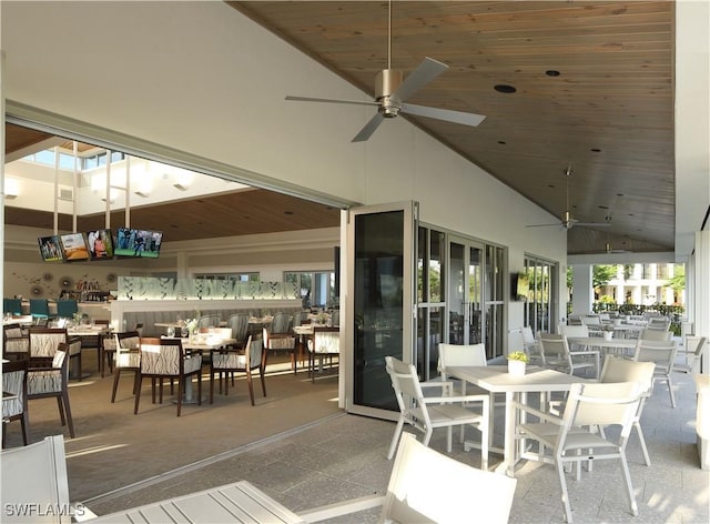 view of patio / terrace featuring ceiling fan