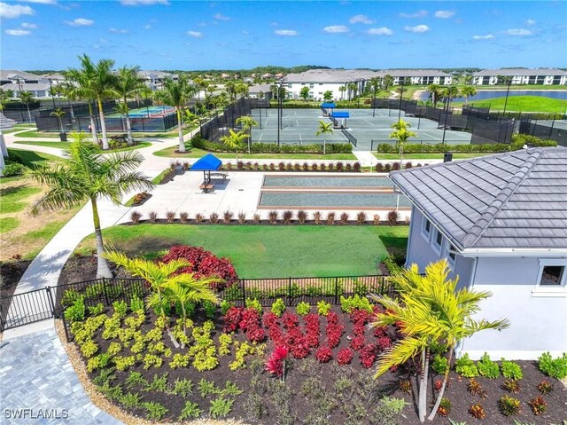 drone / aerial view featuring a residential view