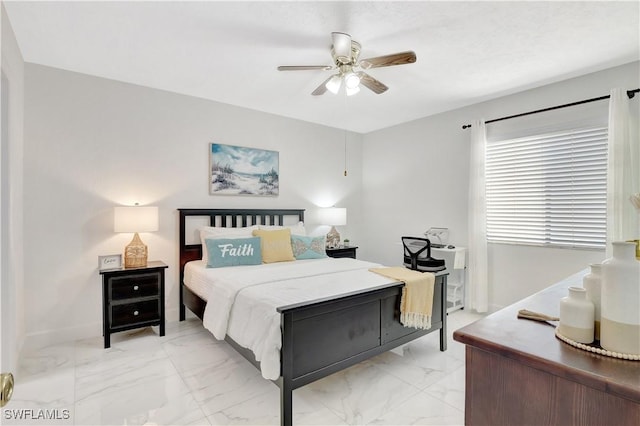 4633 Bayshore Dr Unit M3, Naples, FL 34112 - bedroom featuring baseboards, a ceiling fan, and marble finish floor