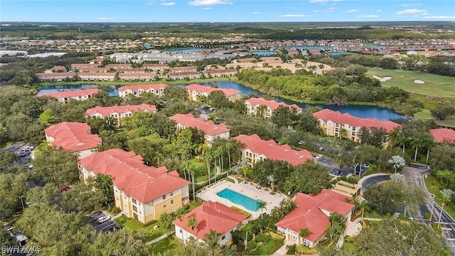 11541 Villa Grand Unit 817, Fort Myers, FL 33913 - birds eye view of property with a residential view, view of golf course, and a water view