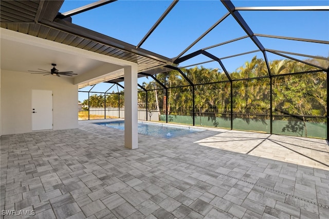 1008 NW 36th Pl, Cape Coral, FL 33993 - pool with a patio, ceiling fan, and a lanai