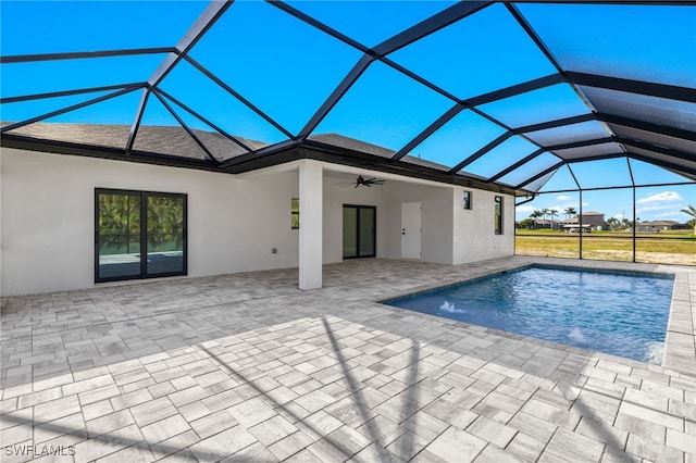 1008 NW 36th Pl, Cape Coral, FL 33993 - pool featuring a ceiling fan, a patio area, and a lanai