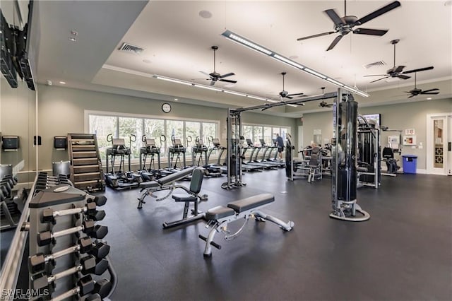 11498 Tiverton Trce, Fort Myers, FL 33913 - exercise room with ceiling fan