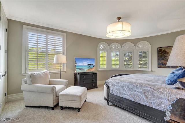 1947 Gordon River Ln, Naples, FL 34104 - bedroom featuring carpet floors, baseboards, and ornamental molding