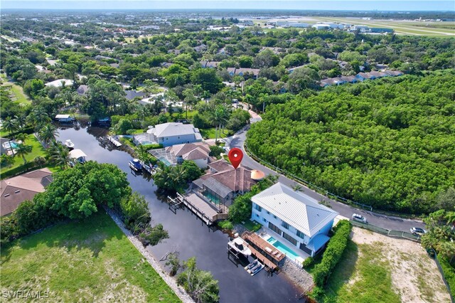 1947 Gordon River Ln, Naples, FL 34104 - birds eye view of property featuring a water view