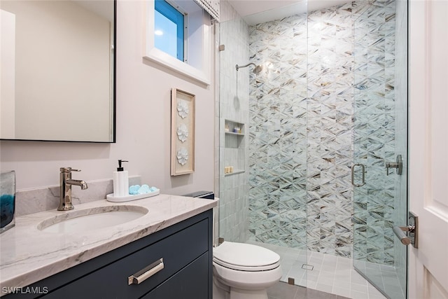 1380 Pelican Ave, Naples, FL 34102 - full bath with toilet, tile patterned floors, a shower stall, and vanity