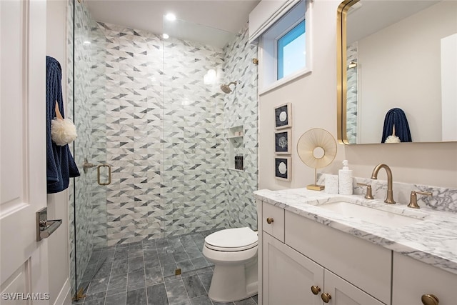 1380 Pelican Ave, Naples, FL 34102 - bathroom with toilet, a shower stall, and vanity