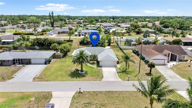 aerial view featuring a residential view