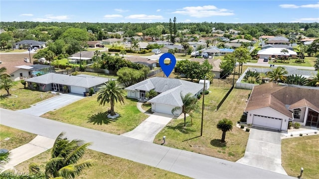 aerial view featuring a residential view
