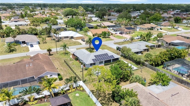 aerial view featuring a residential view
