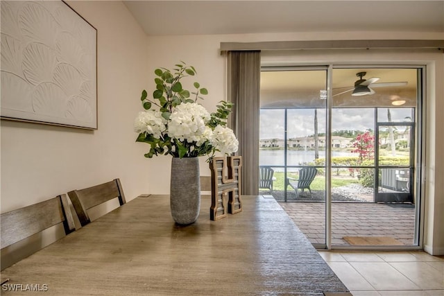 dining space featuring tile patterned floors