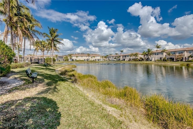 property view of water with a residential view