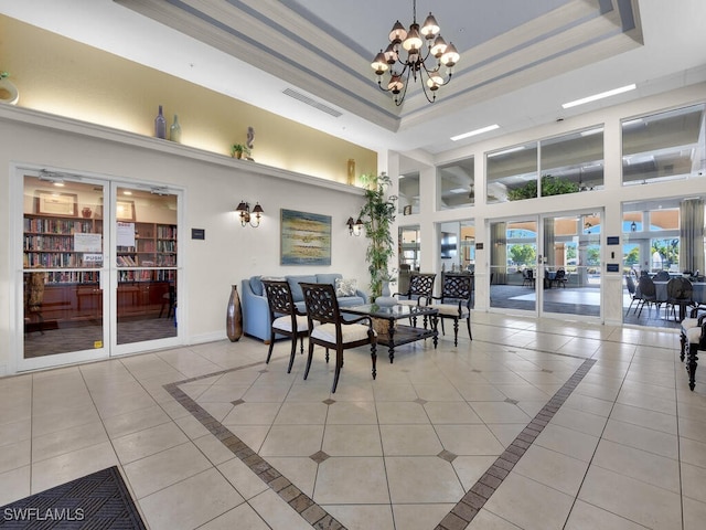 7539 Berkshire Pines Dr, Naples, FL 34104 - community lobby with a towering ceiling