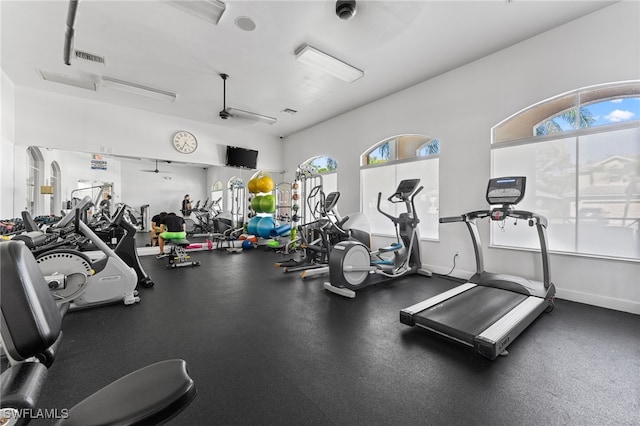 14790 Fripp Island Ct, Naples, FL 34119 - gym with healthy amount of natural light