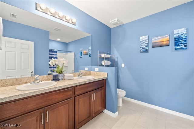 bathroom with a sink, a shower with curtain, and visible vents