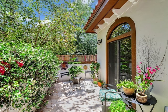 view of patio with fence