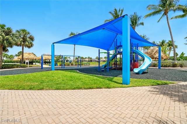 community playground featuring a yard