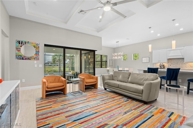 16166 Herons View Dr, Alva, FL 33920 - living area with baseboards, a ceiling fan, recessed lighting, and visible vents