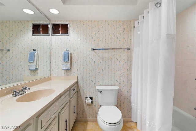 105 Wilderness Dr Unit B105, Naples, FL 34105 - bathroom featuring recessed lighting, tile patterned flooring, toilet, vanity, and baseboards