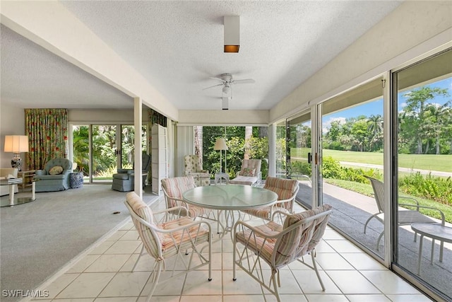 105 Wilderness Dr Unit B105, Naples, FL 34105 - sunroom featuring ceiling fan and outdoor dining area