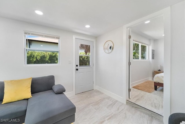 1115 Central Dr, Naples, FL 34104 - interior space featuring recessed lighting, marble finish floor, and baseboards