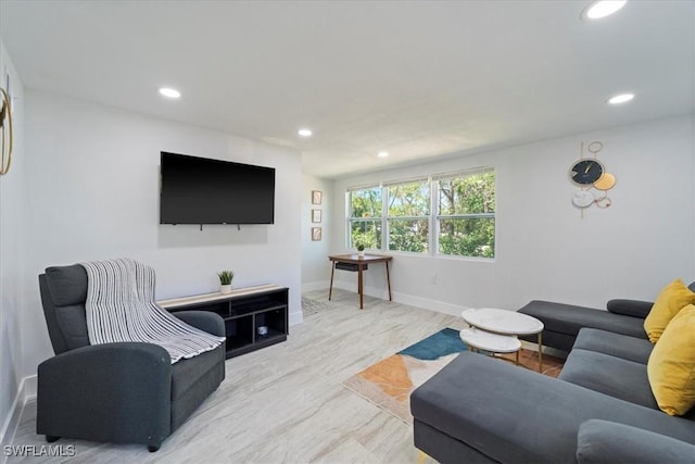 1115 Central Dr, Naples, FL 34104 - living area with recessed lighting, baseboards, and wood finished floors
