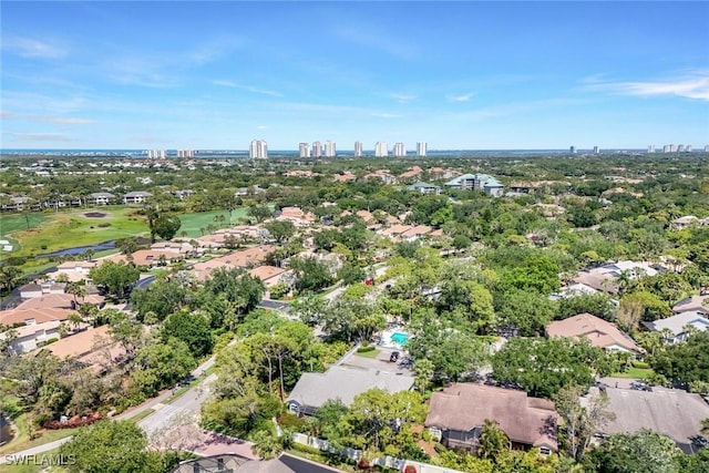 drone / aerial view with a view of city