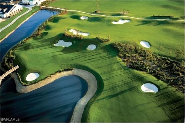 bird's eye view featuring golf course view
