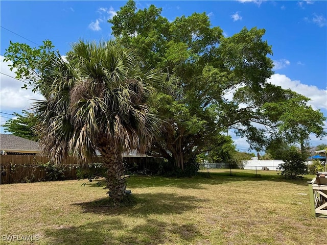 view of yard featuring fence