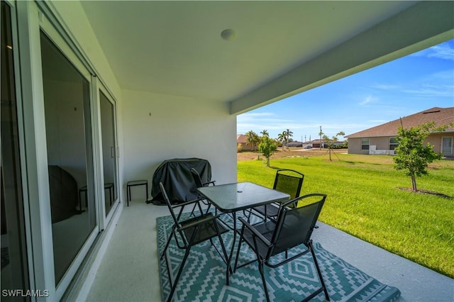 view of patio / terrace with a grill