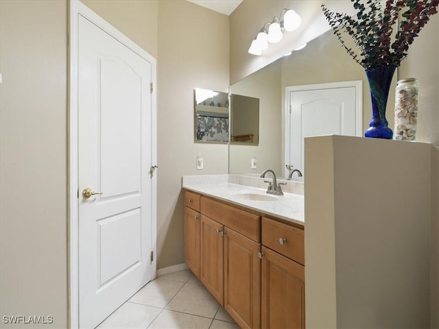 4371 Lazio Way Unit 707, Fort Myers, FL 33901 - bathroom with vanity and tile patterned flooring