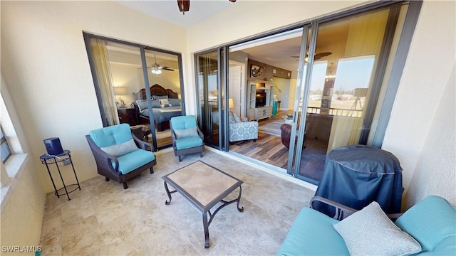 view of patio / terrace with a ceiling fan