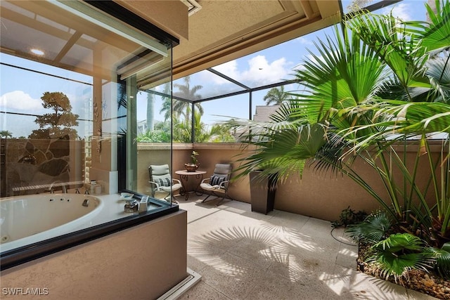 130 Hollyhock Ct, Marco Island, FL 34145 - view of patio with glass enclosure