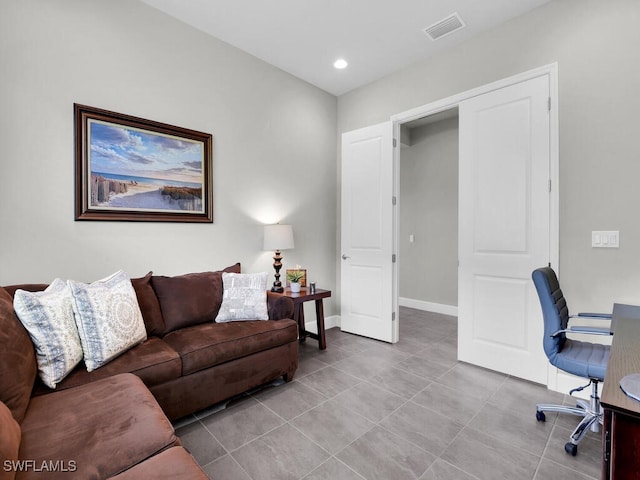 28426 Montecristo Loop, Bonita Springs, FL 34135 - office featuring visible vents, recessed lighting, baseboards, and tile patterned floors