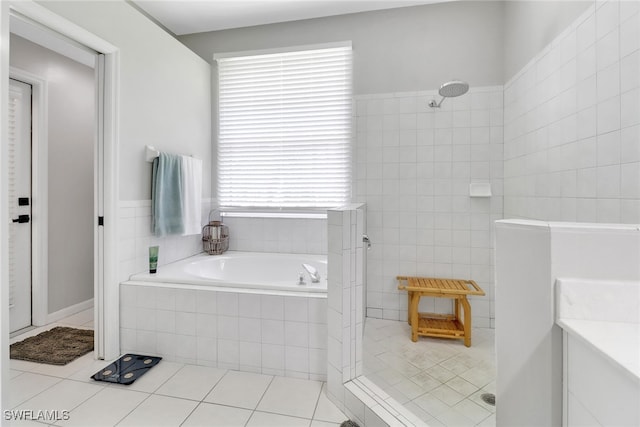 360 3rd St SW, Naples, FL 34117 - full bath with a stall shower, a bath, tile patterned flooring, and vanity