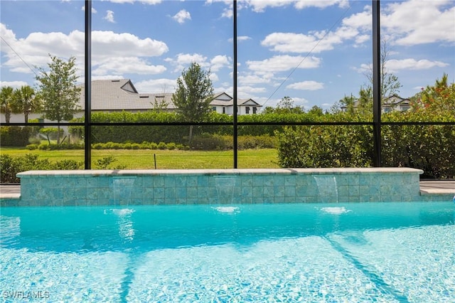 19720 Panther Island Blvd, Estero, FL 33928 - outdoor pool with a lawn and fence