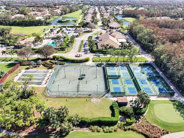 28796 Hunters Ct, Bonita Springs, FL 34135 - drone / aerial view with a water view, golf course view, and a residential view