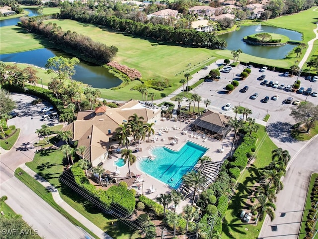 28796 Hunters Ct, Bonita Springs, FL 34135 - bird's eye view with a water view and view of golf course