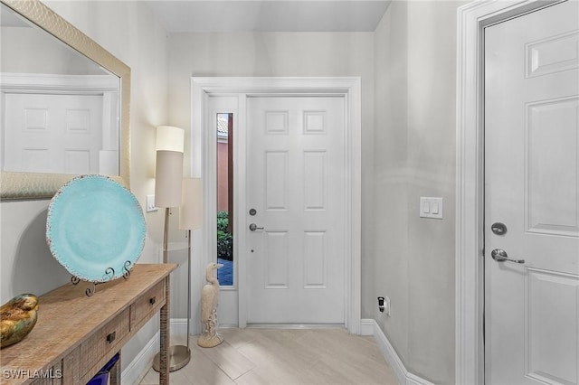 foyer with baseboards