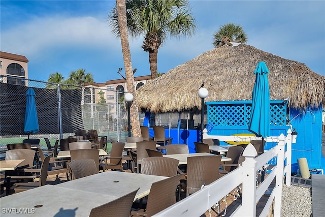 view of patio with outdoor dining area