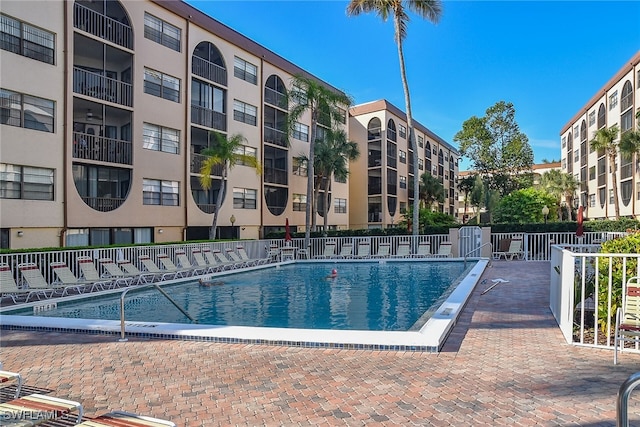 community pool with fence